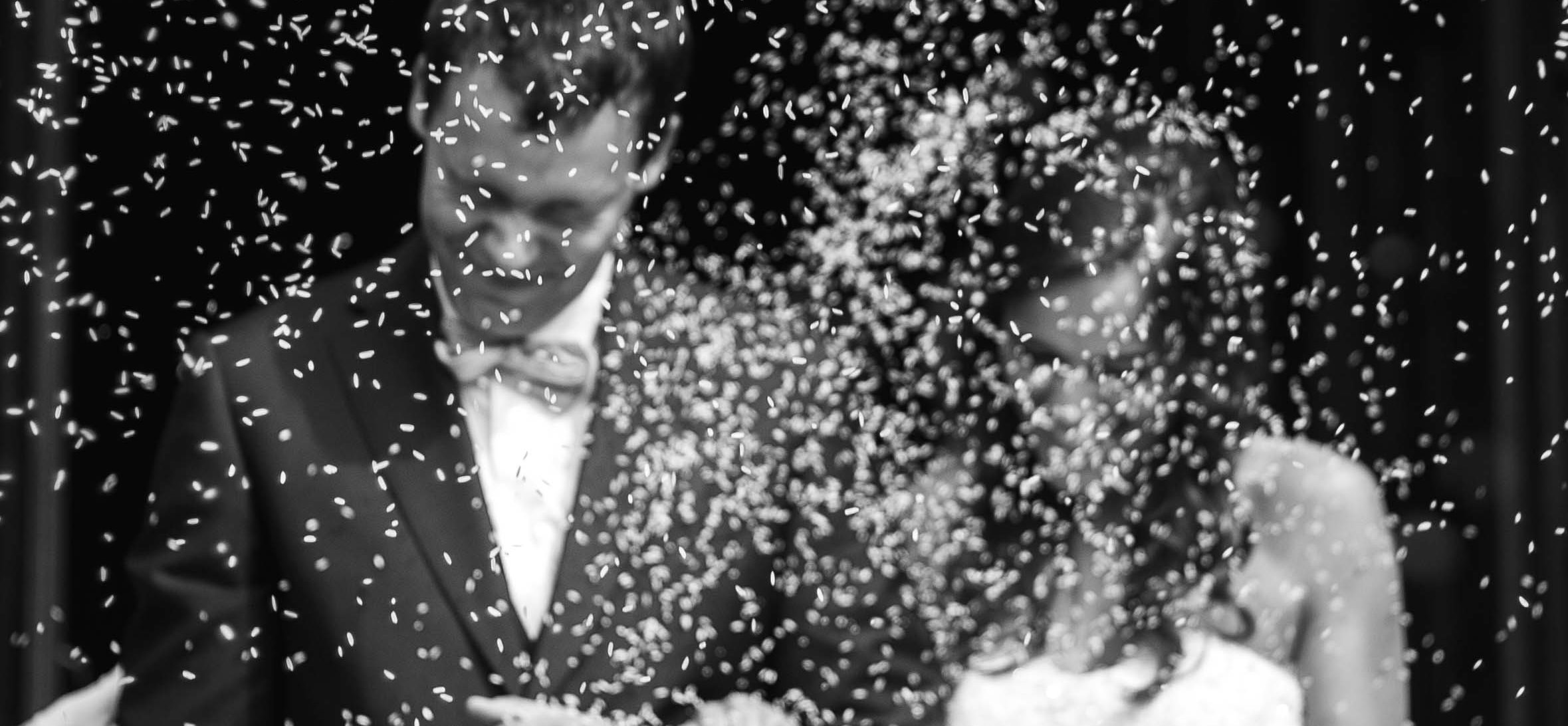 Couple with confetti